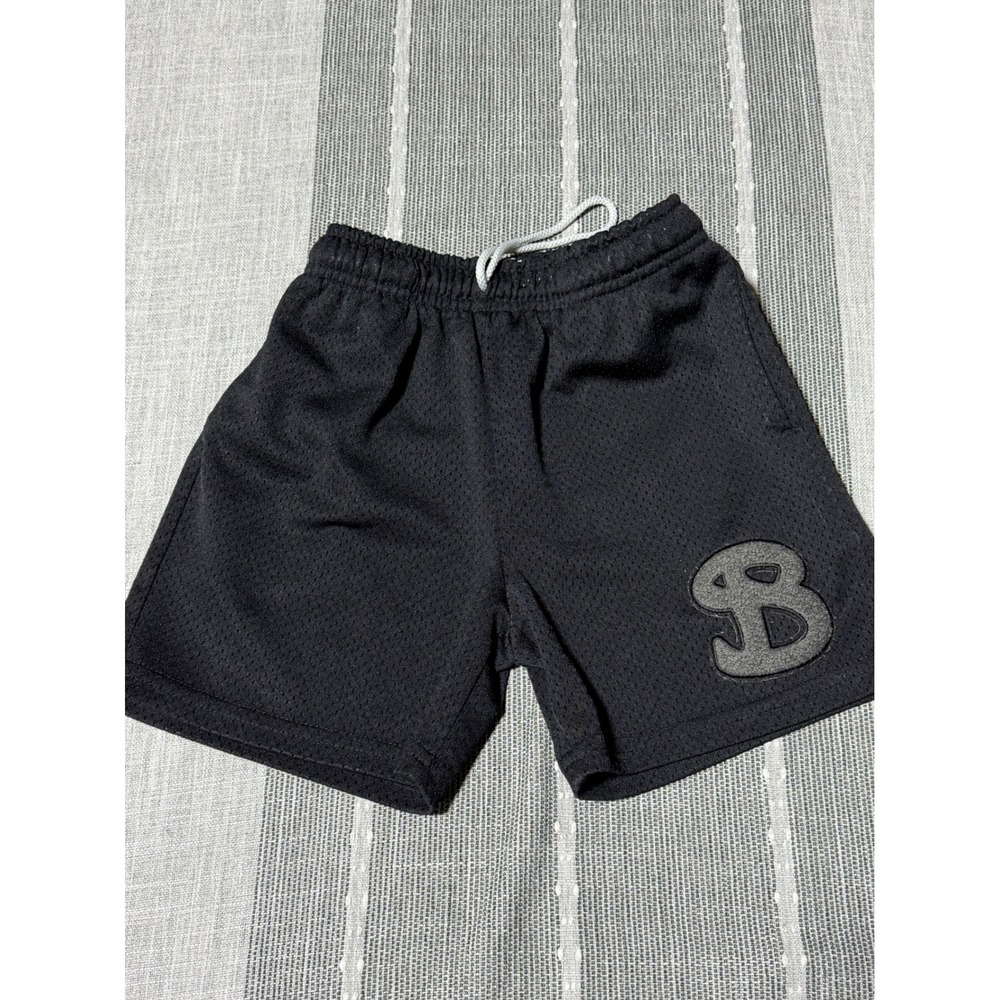BKTSQD Youth Medium Black Mesh Basketball Shorts Athletic Sporty Activewear